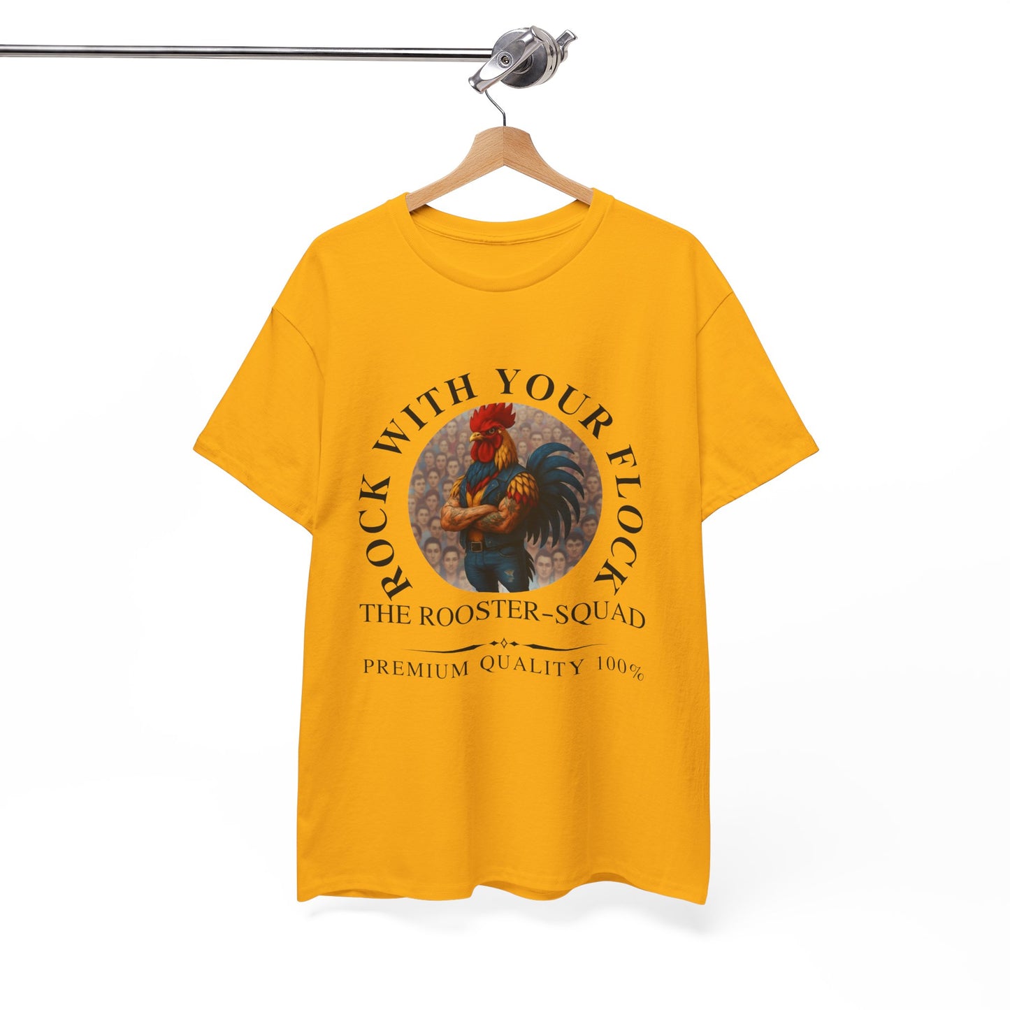 Rooster Squad Tee — "Rock With Your Flock" Vintage Rooster Graphic T-Shirt