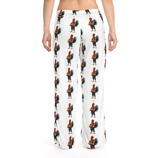 Cozy  Rooster Squad Print Pajama Pants for Women