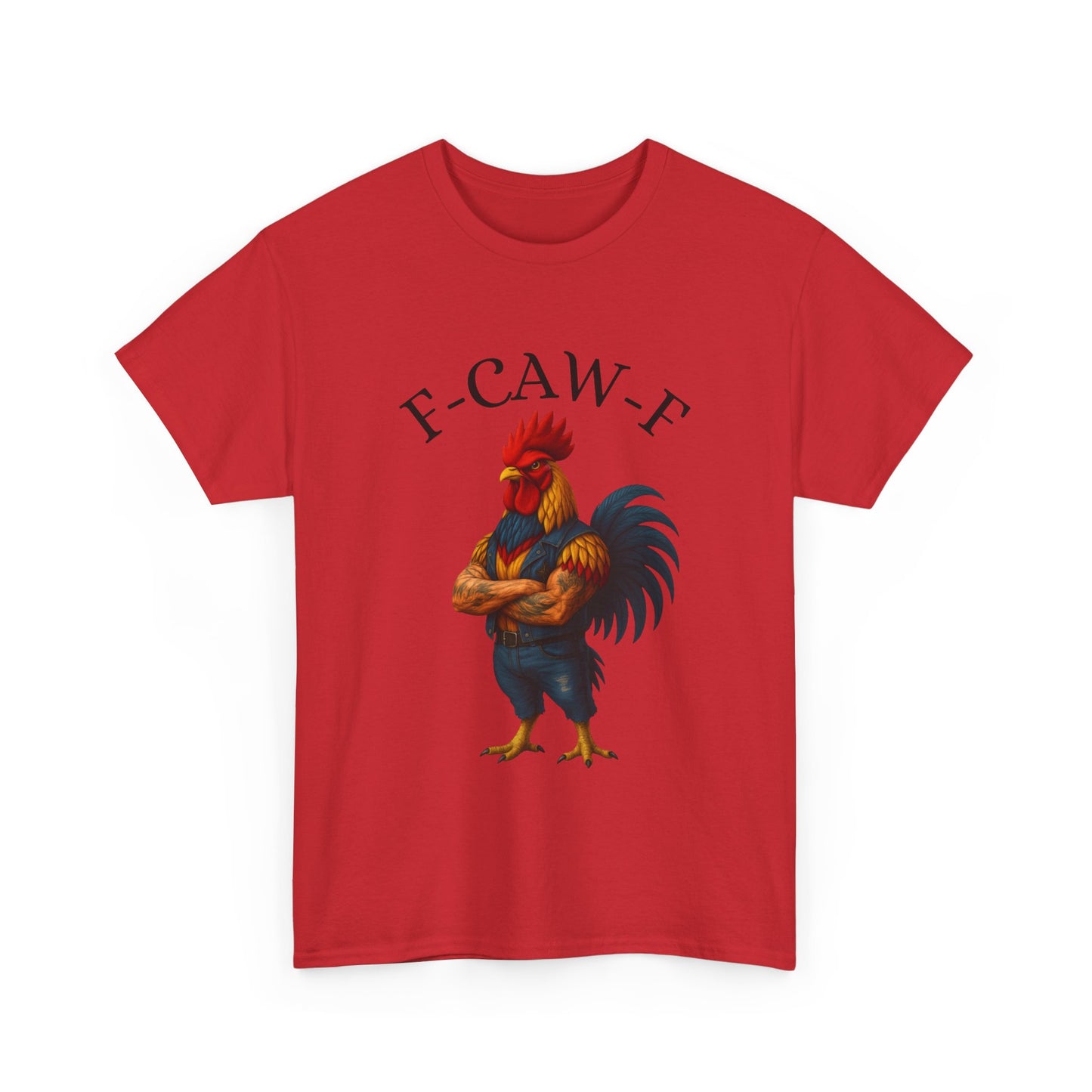 F-CAW-F Rooster Graphic Tee — Funny Rooster Illustration Shirt