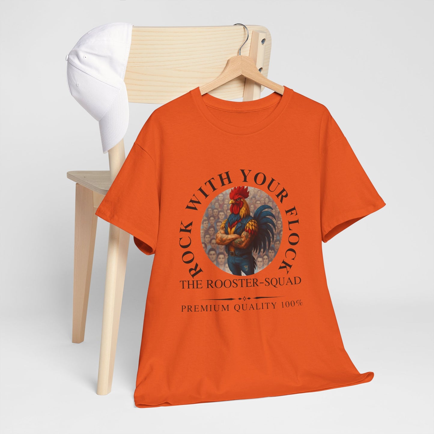 Rooster Squad Tee — "Rock With Your Flock" Vintage Rooster Graphic T-Shirt