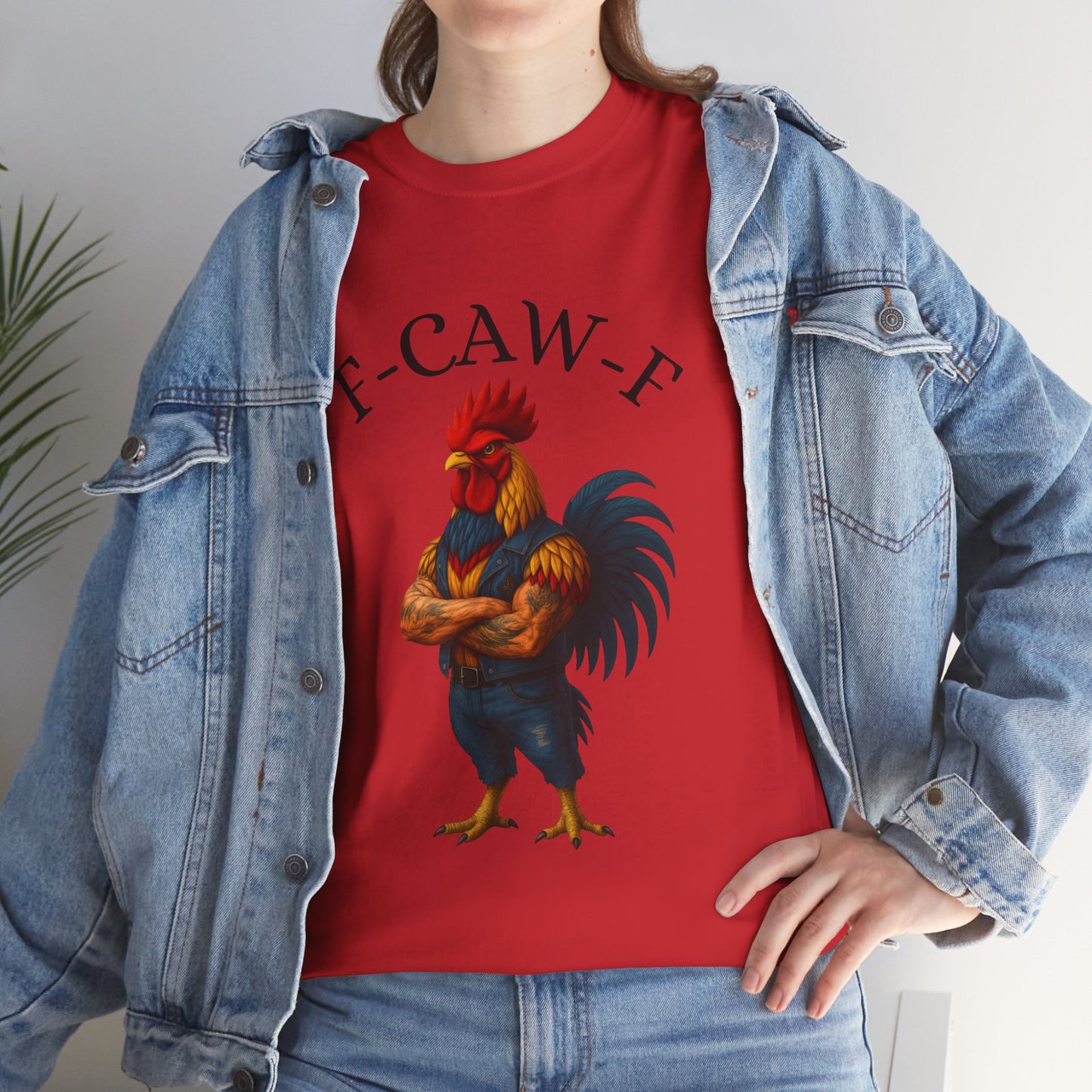 F-CAW-F Rooster Graphic Tee — Funny Rooster Illustration Shirt
