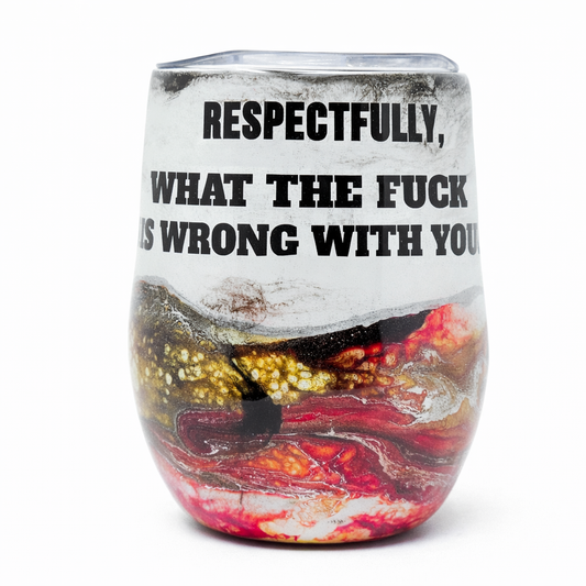 Funny Sarcastic Rooster Squad Tumbler – “Respectfully What The F* Is Wrong With You” Handmade Resin Coffee Cup – Unique Gift for Coworkers**