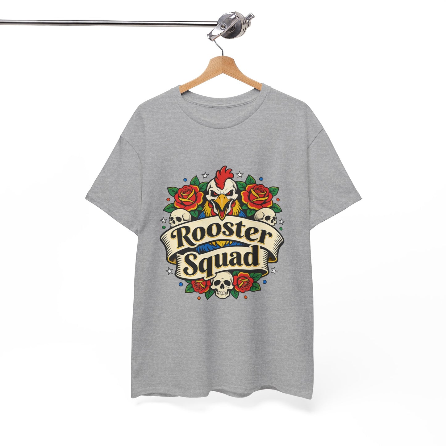 Rooster Squad T-Shirt — Vintage Tattoo Floral Rooster Tee