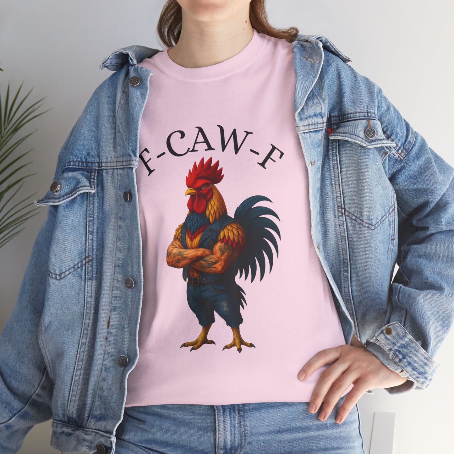 F-CAW-F Rooster Graphic Tee — Funny Rooster Illustration Shirt