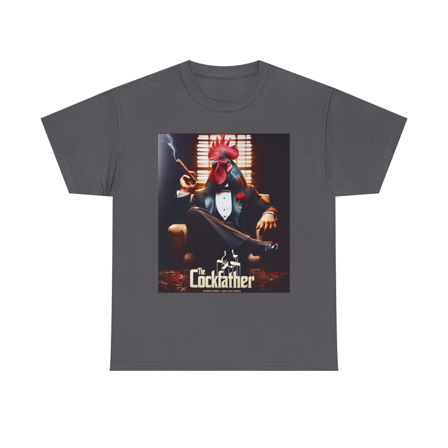 Cockfather Graphic Tee — Funny Rooster Mafia T-Shirt
