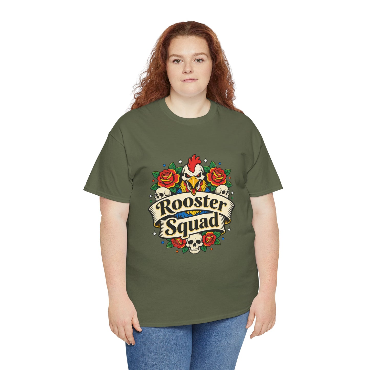 Rooster Squad T-Shirt — Vintage Tattoo Floral Rooster Tee