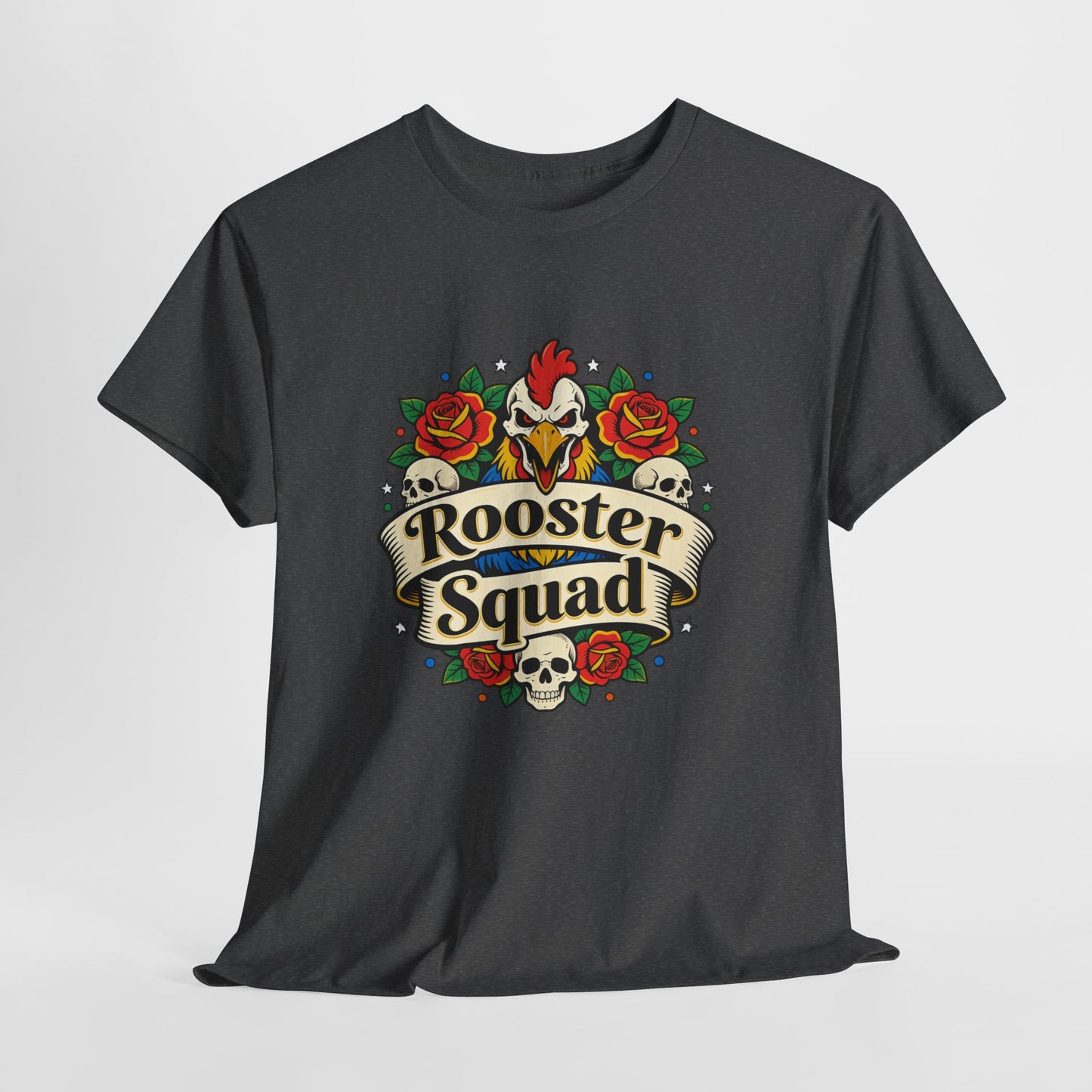 Rooster Squad T-Shirt — Vintage Tattoo Floral Rooster Tee