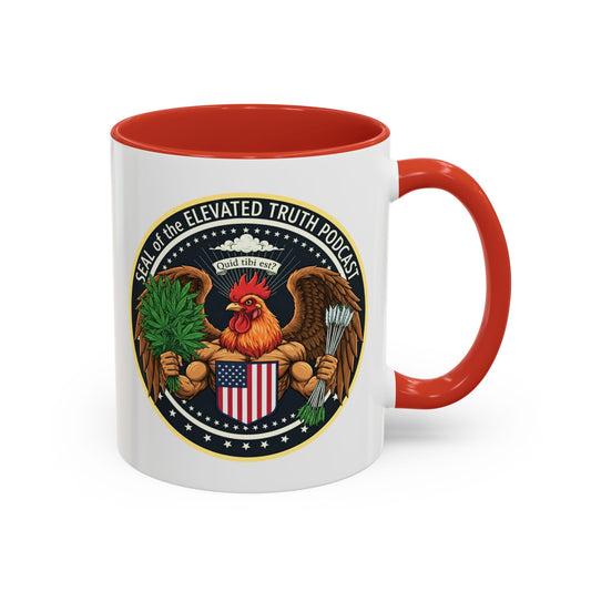 Elevated Truth Podcast Rooster Seal Accent Coffee Mug | 11oz 15oz