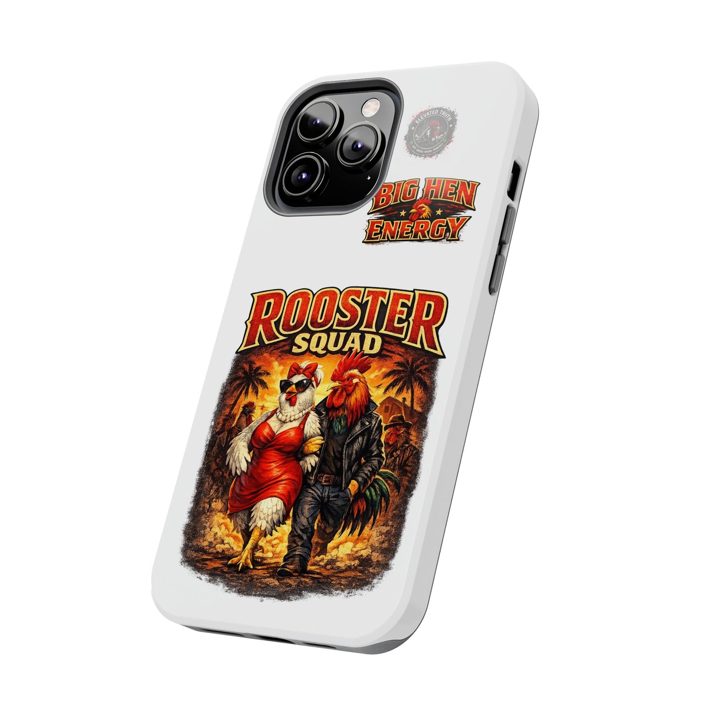 Rooster Squad Tough Phone Case – "Big Hen Energy" Retro Chicken Couple Design