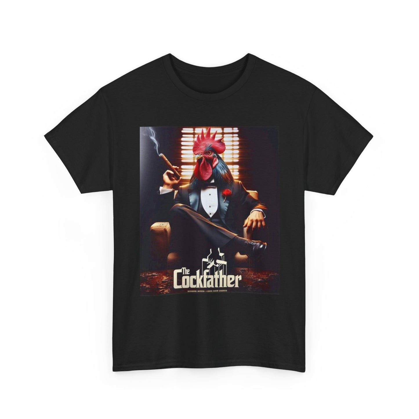 Cockfather Graphic Tee — Funny Rooster Mafia T-Shirt