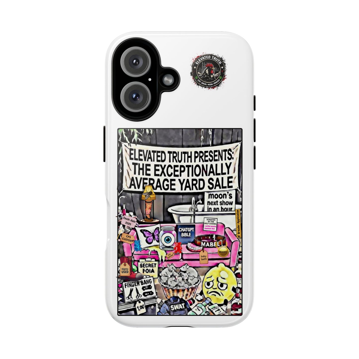 Phone Case — 'Elevated Truth Presents: The Exceptionally Average Yard Sale' Illustrated Design