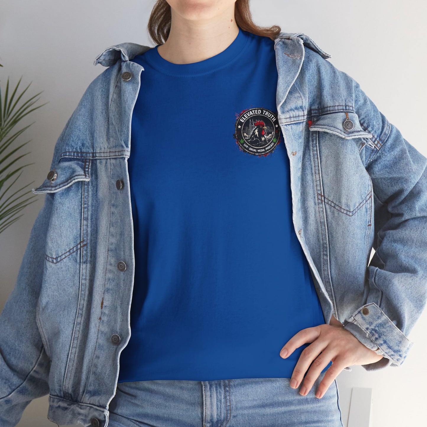 Rooster Squad Graphic Tee — Vintage Firefighter-Style Back Print
