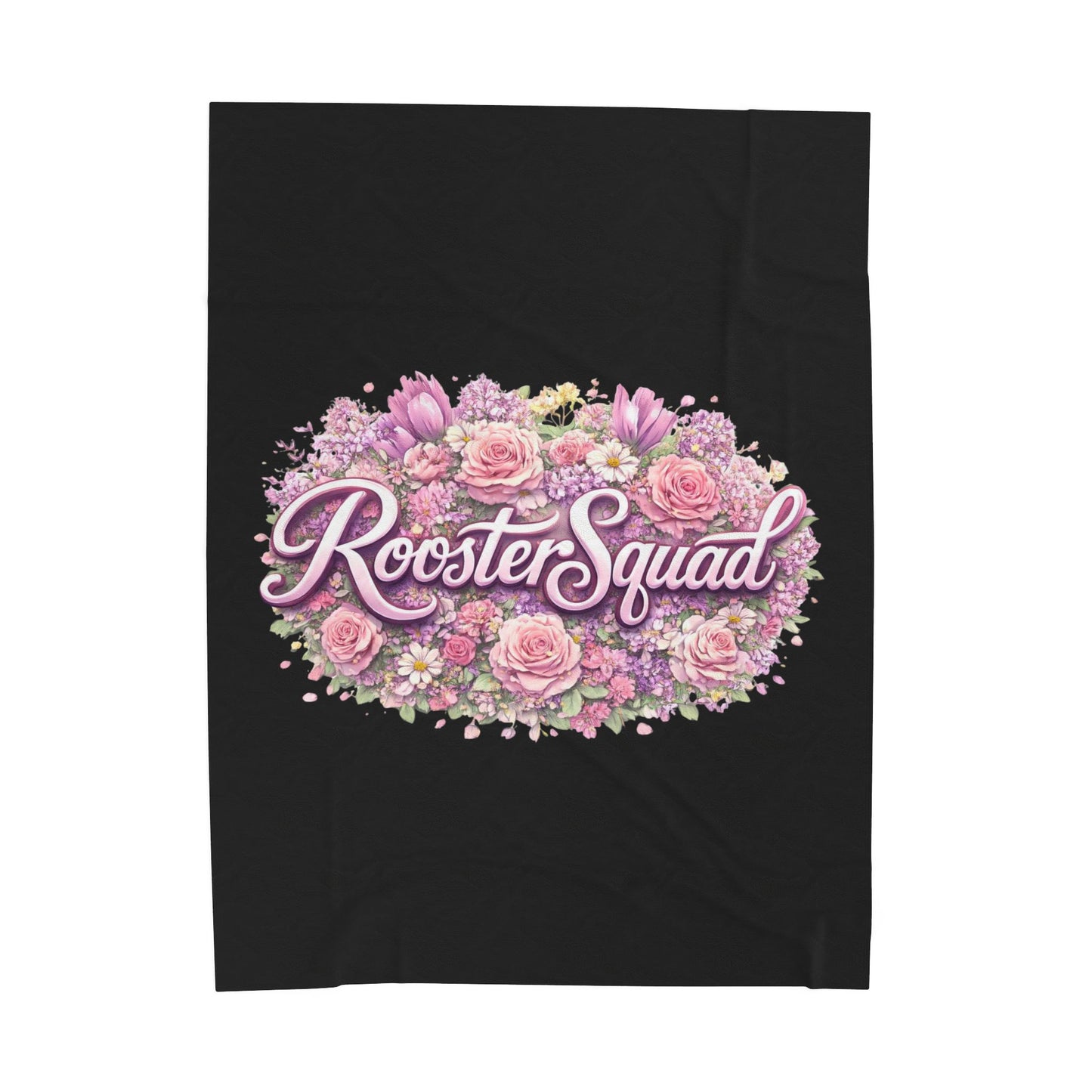 Rooster Squad Floral Velveteen Plush Blanket