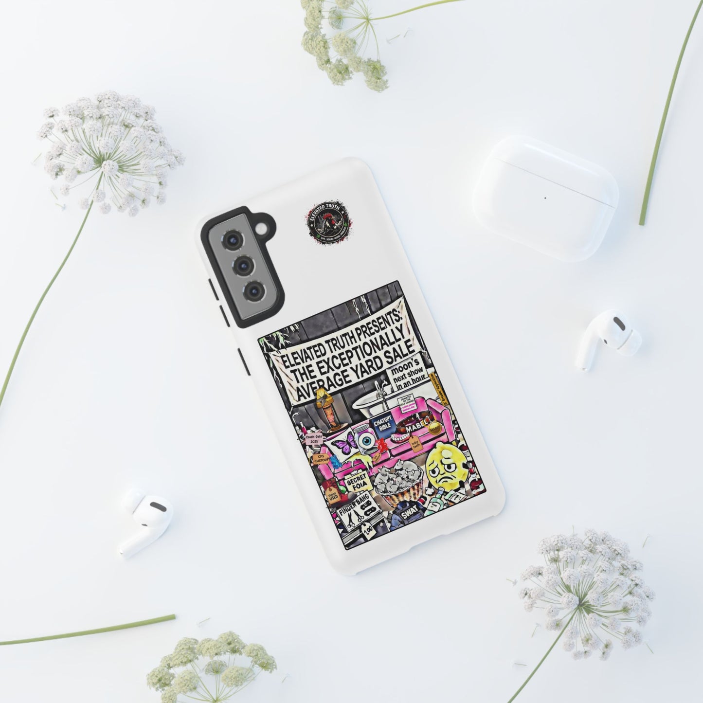 Phone Case — 'Elevated Truth Presents: The Exceptionally Average Yard Sale' Illustrated Design