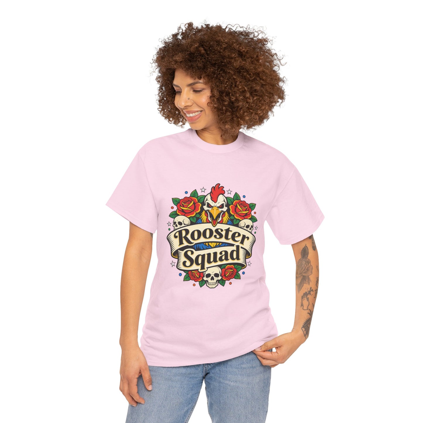 Rooster Squad T-Shirt — Vintage Tattoo Floral Rooster Tee