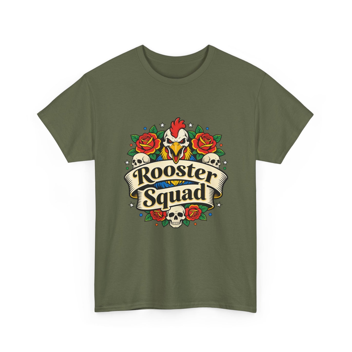 Rooster Squad T-Shirt — Vintage Tattoo Floral Rooster Tee