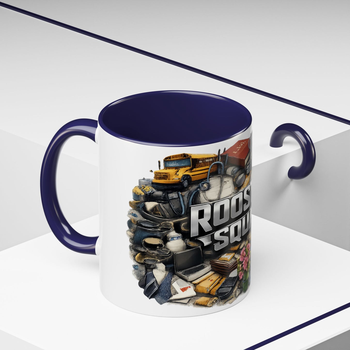Rooster Squad Accent Coffee Mug — 'Rooster Squad, Loud and Proud' Bright Ceramic Mug