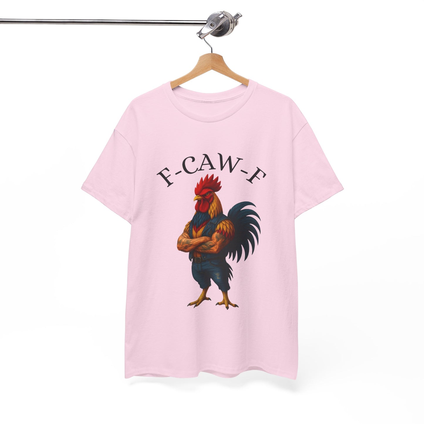 F-CAW-F Rooster Graphic Tee — Funny Rooster Illustration Shirt