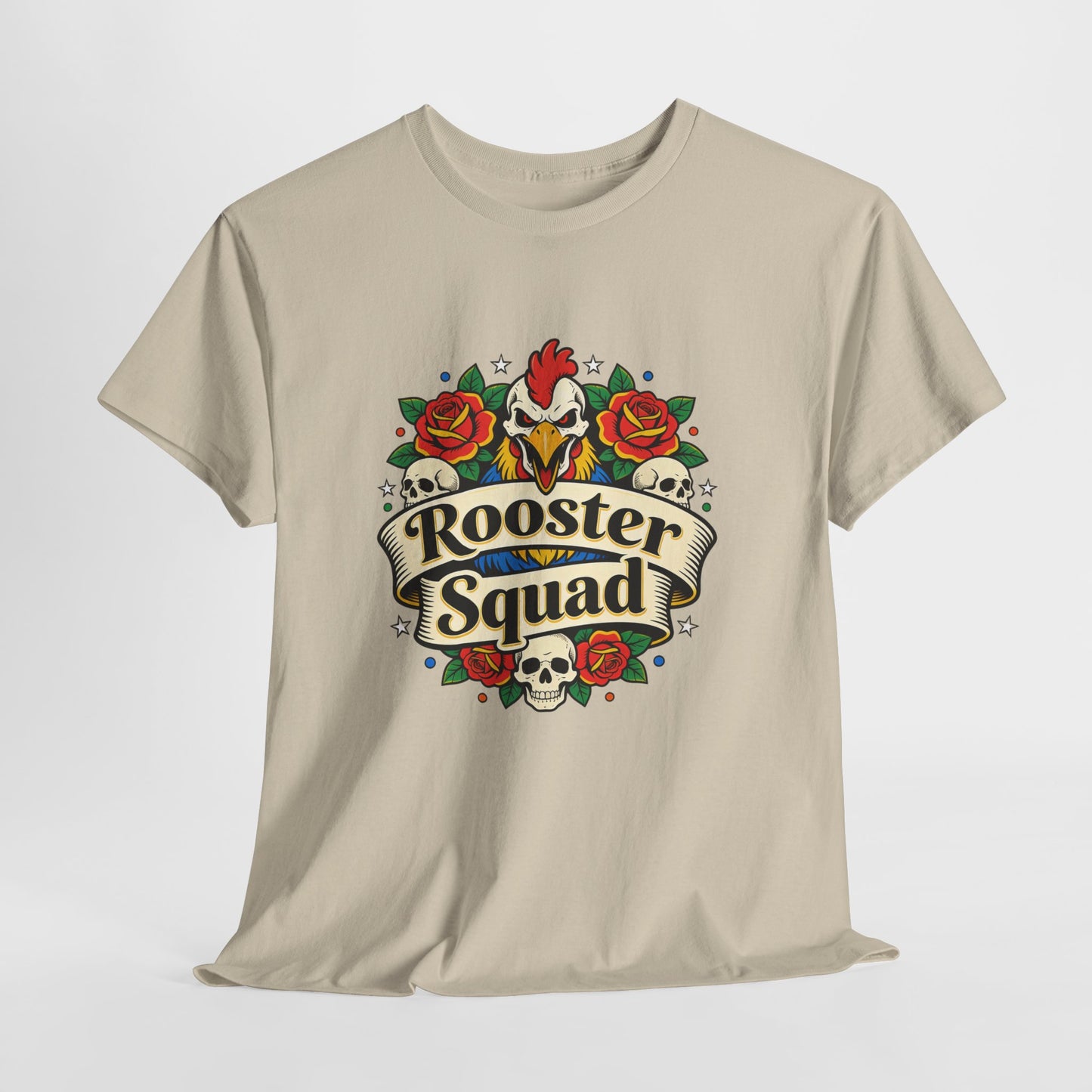 Rooster Squad T-Shirt — Vintage Tattoo Floral Rooster Tee
