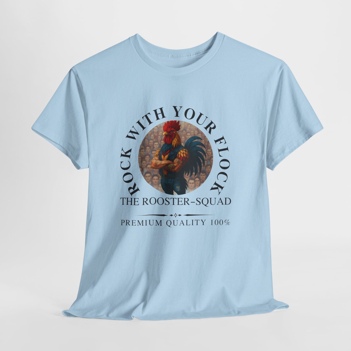 Rooster Squad Tee — "Rock With Your Flock" Vintage Rooster Graphic T-Shirt