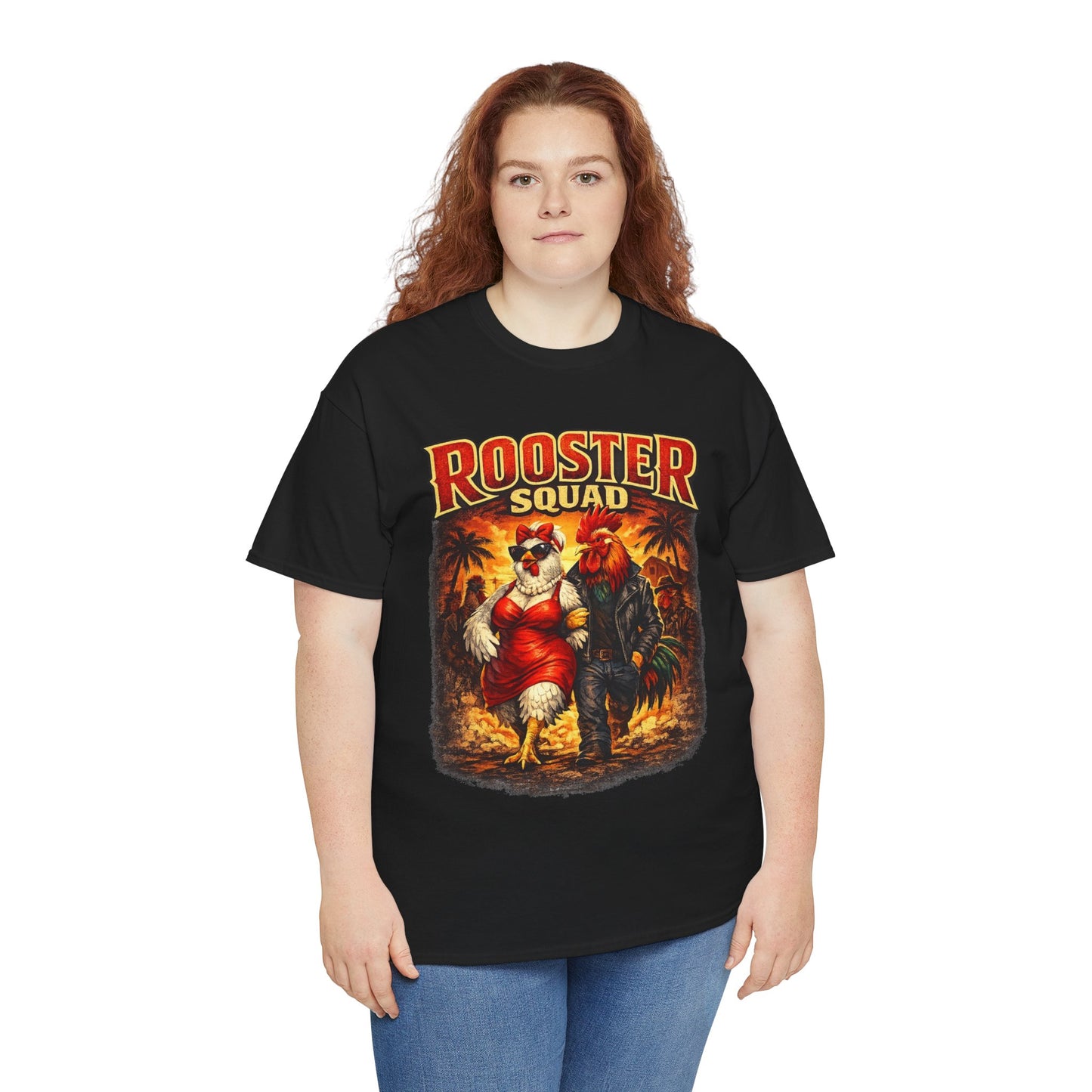 BIG ROOSTER ENERGY: Rooster Squad Vintage Graphic Tee – Retro Tropical Rooster Couple Shirt