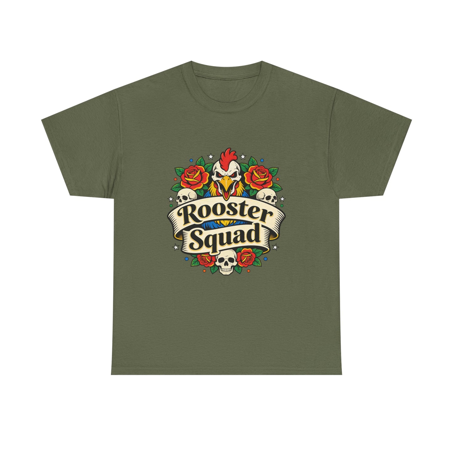Rooster Squad T-Shirt — Vintage Tattoo Floral Rooster Tee
