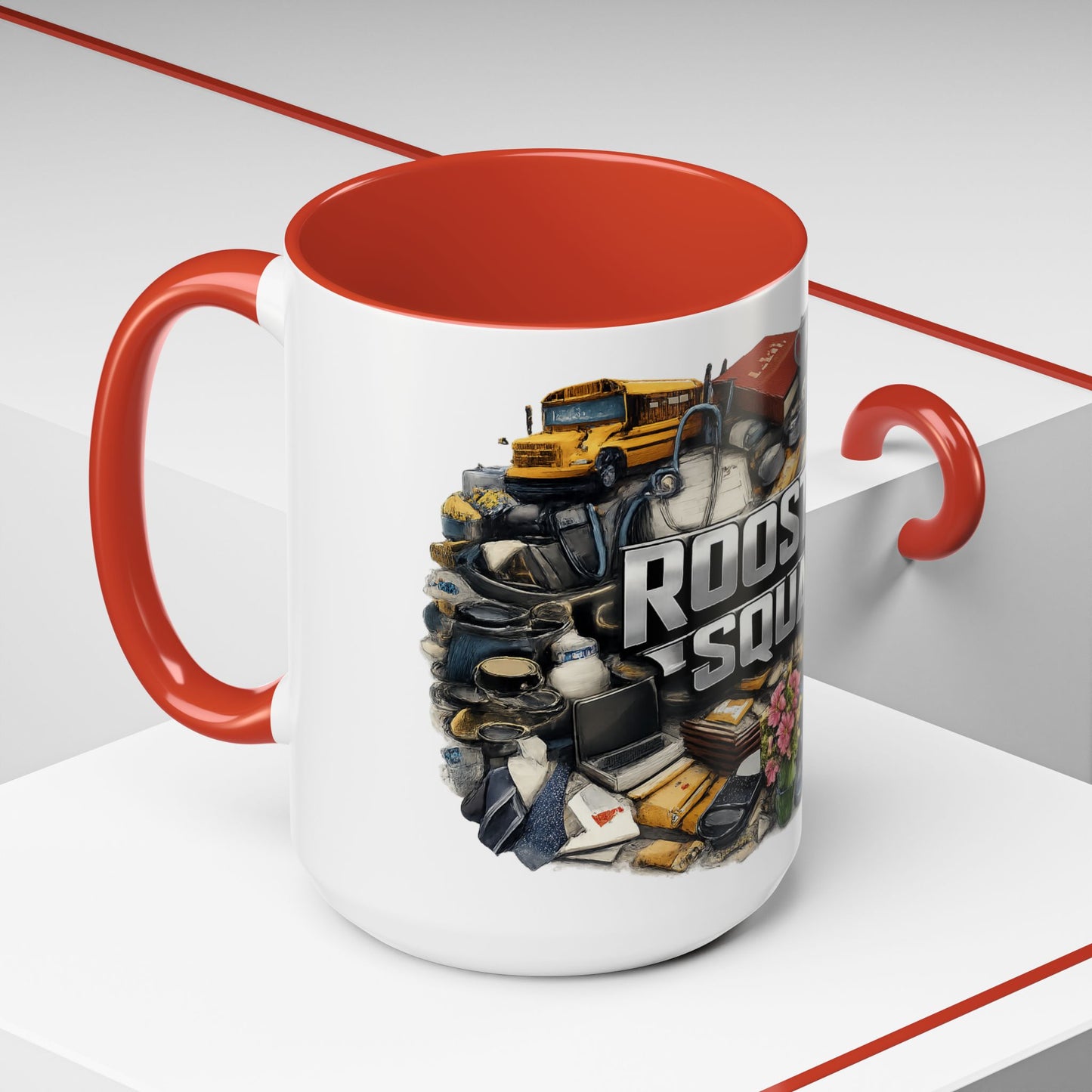 Rooster Squad Accent Coffee Mug — 'Rooster Squad, Loud and Proud' Bright Ceramic Mug