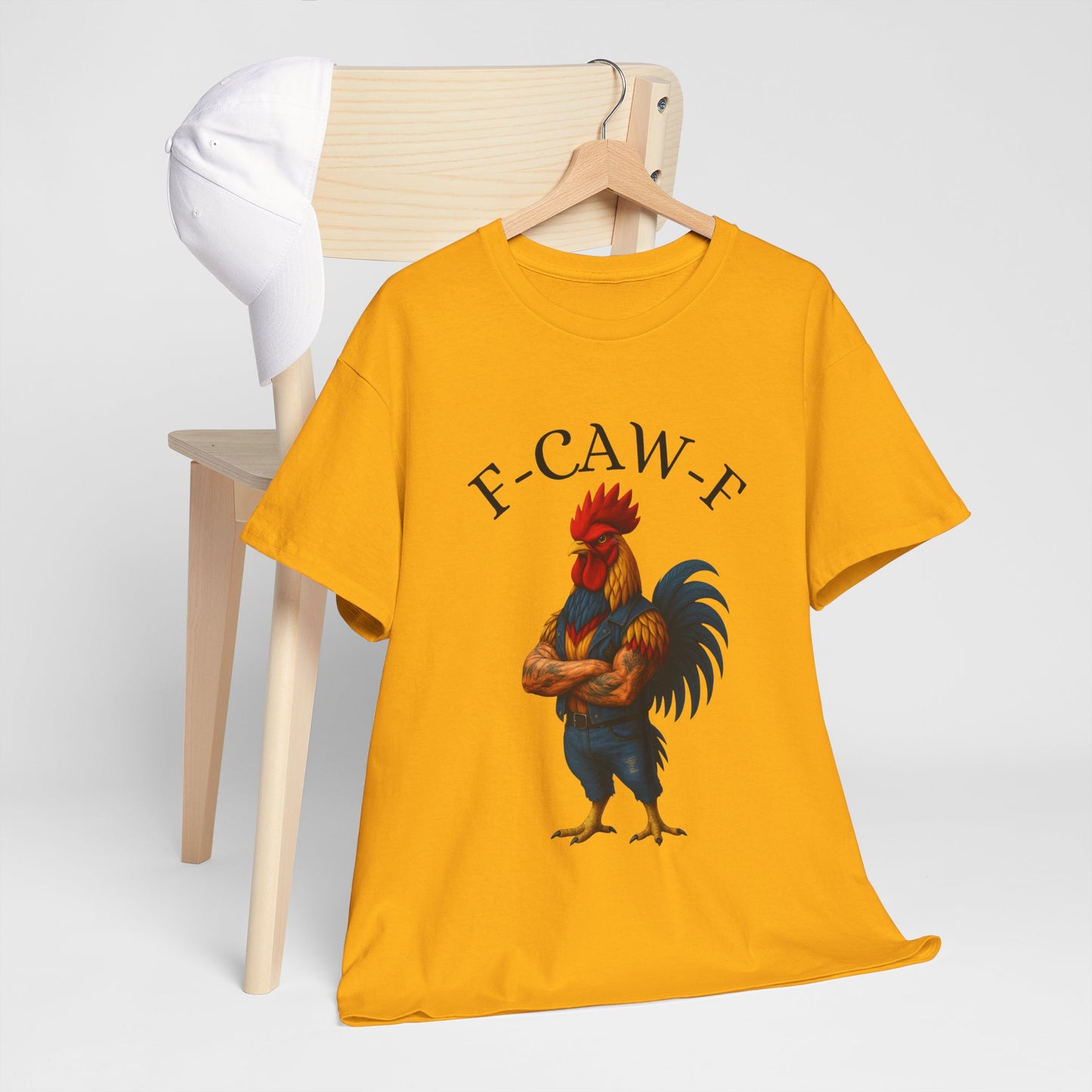 F-CAW-F Rooster Graphic Tee — Funny Rooster Illustration Shirt