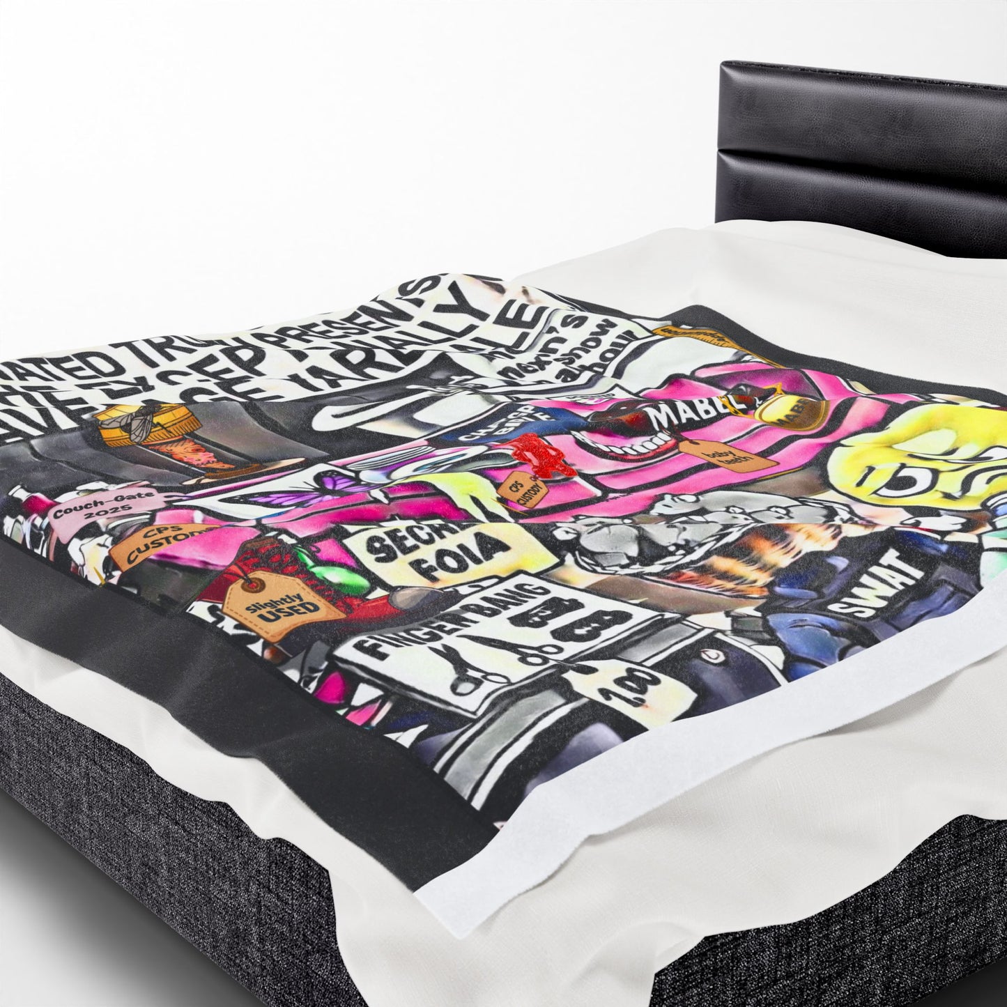 Velveteen Plush Blanket — 'Elevated Truths' Humorous Year‑End Yard Sale Design