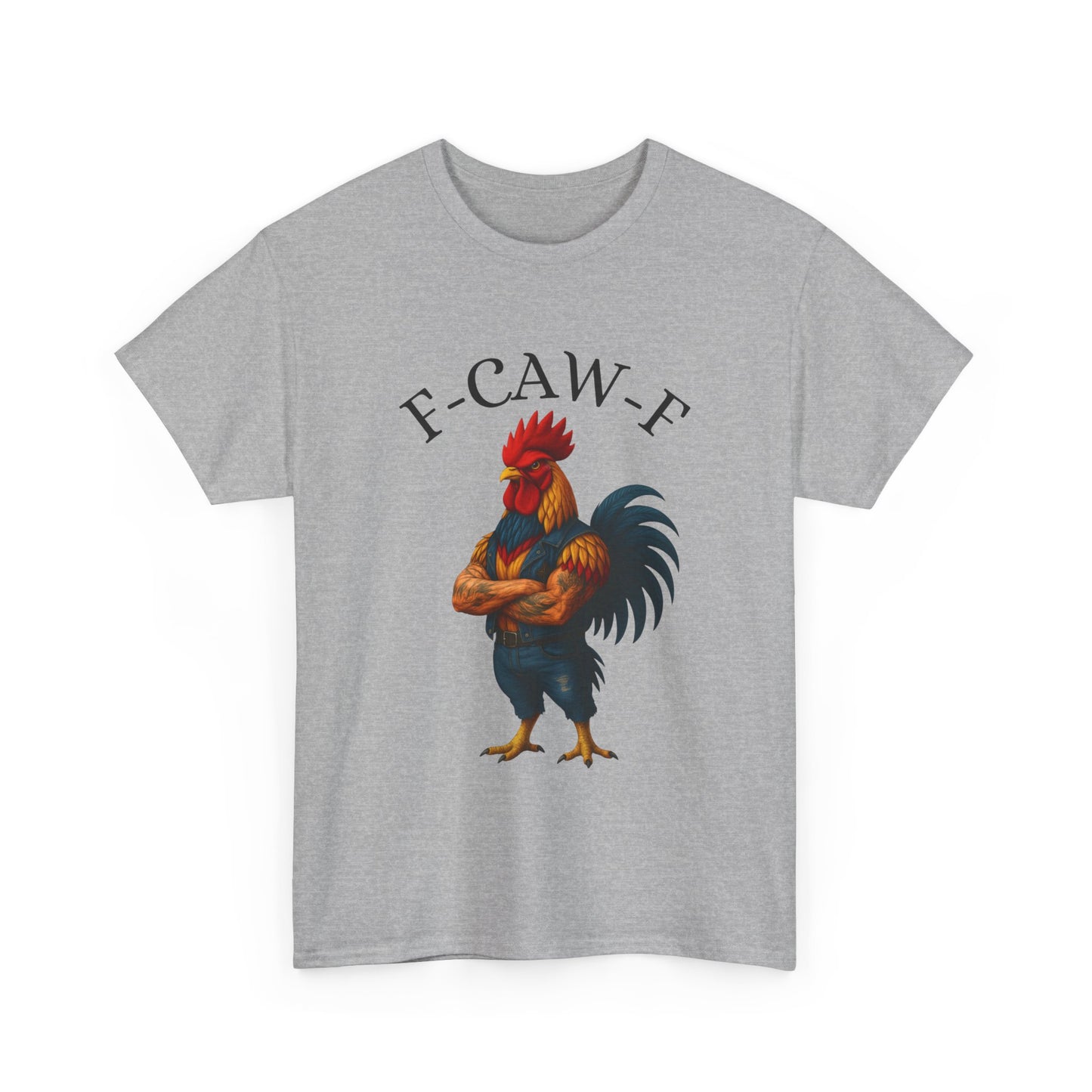 F-CAW-F Rooster Graphic Tee — Funny Rooster Illustration Shirt