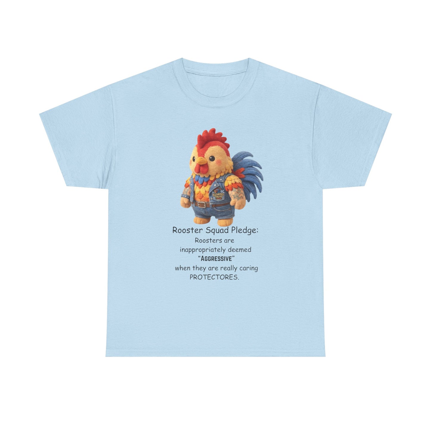 Rooster Squad Pledge T‑Shirt — Cute Protective Rooster Illustration Tee