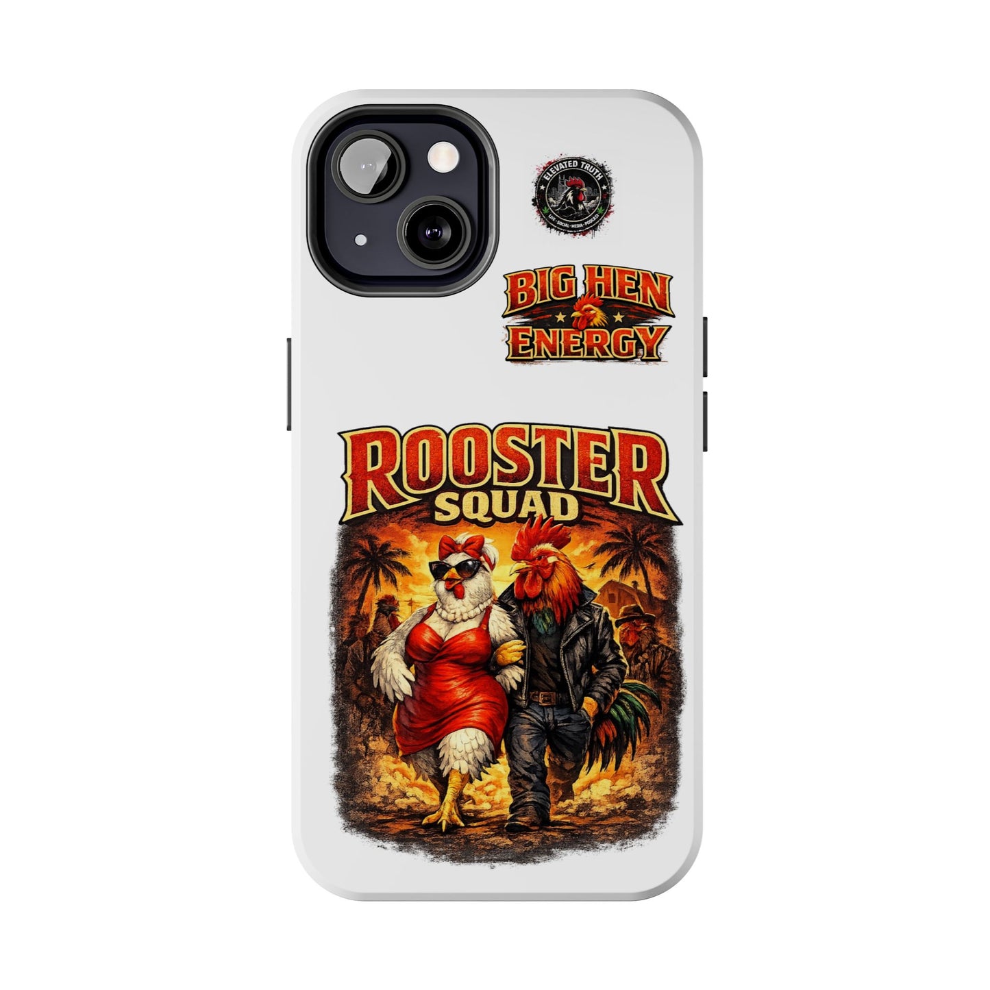 Rooster Squad Tough Phone Case – "Big Hen Energy" Retro Chicken Couple Design