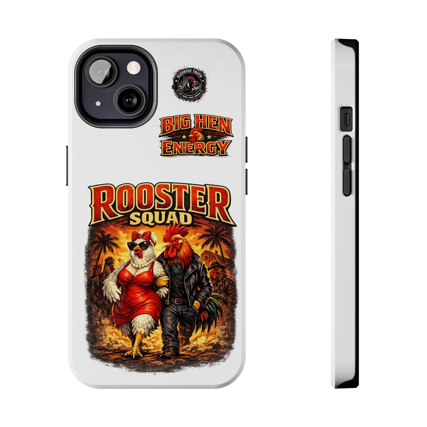 Rooster Squad Tough Phone Case – "Big Hen Energy" Retro Chicken Couple Design
