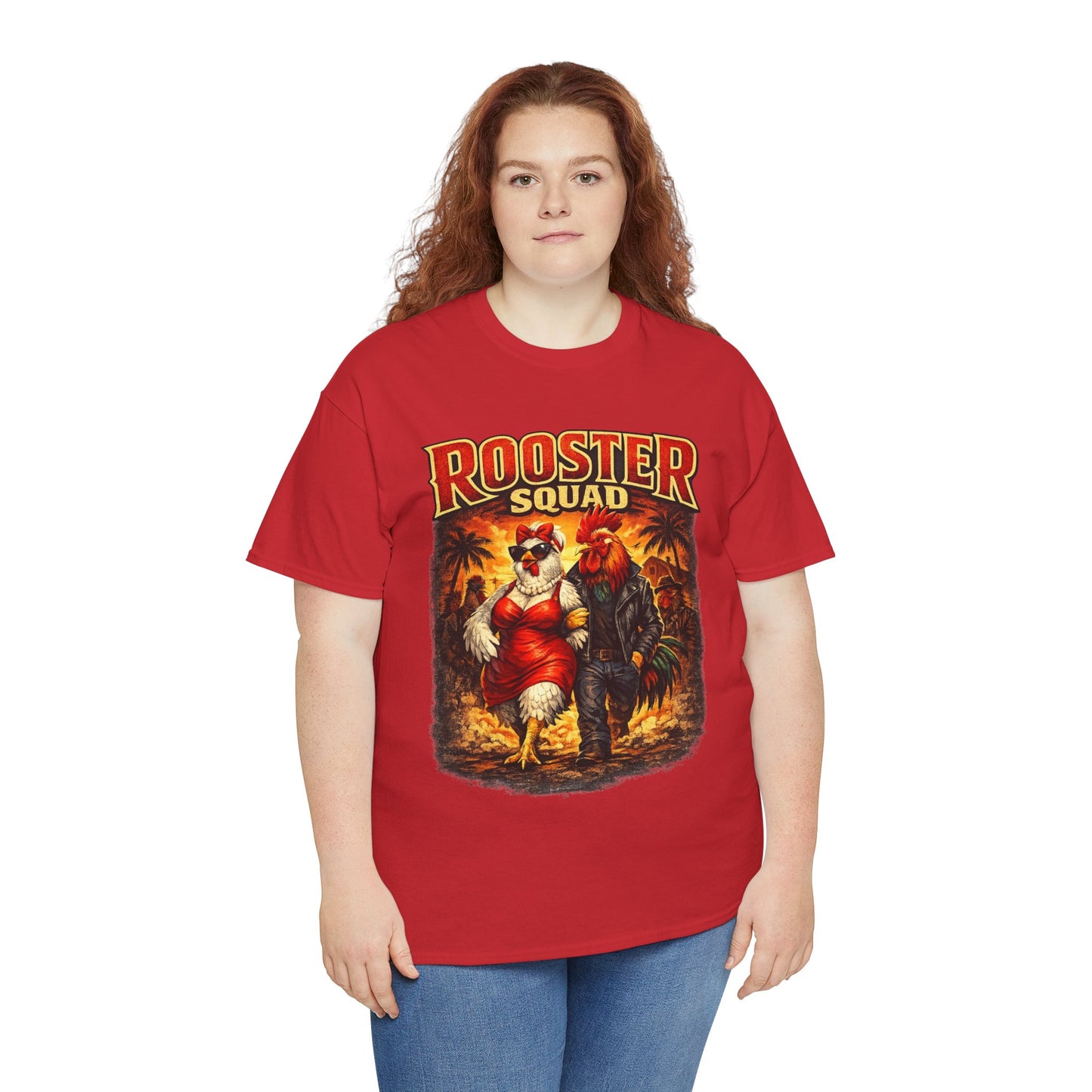 BIG ROOSTER ENERGY: Rooster Squad Vintage Graphic Tee – Retro Tropical Rooster Couple Shirt