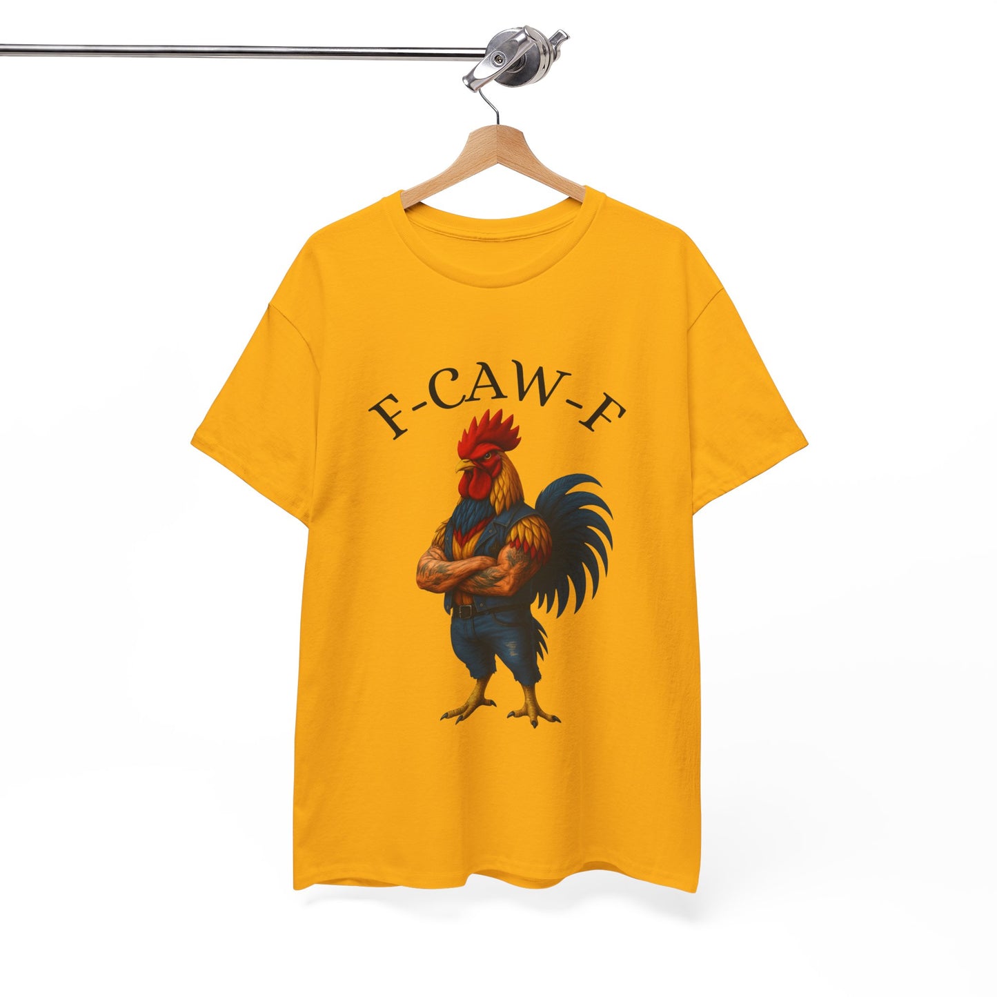 F-CAW-F Rooster Graphic Tee — Funny Rooster Illustration Shirt