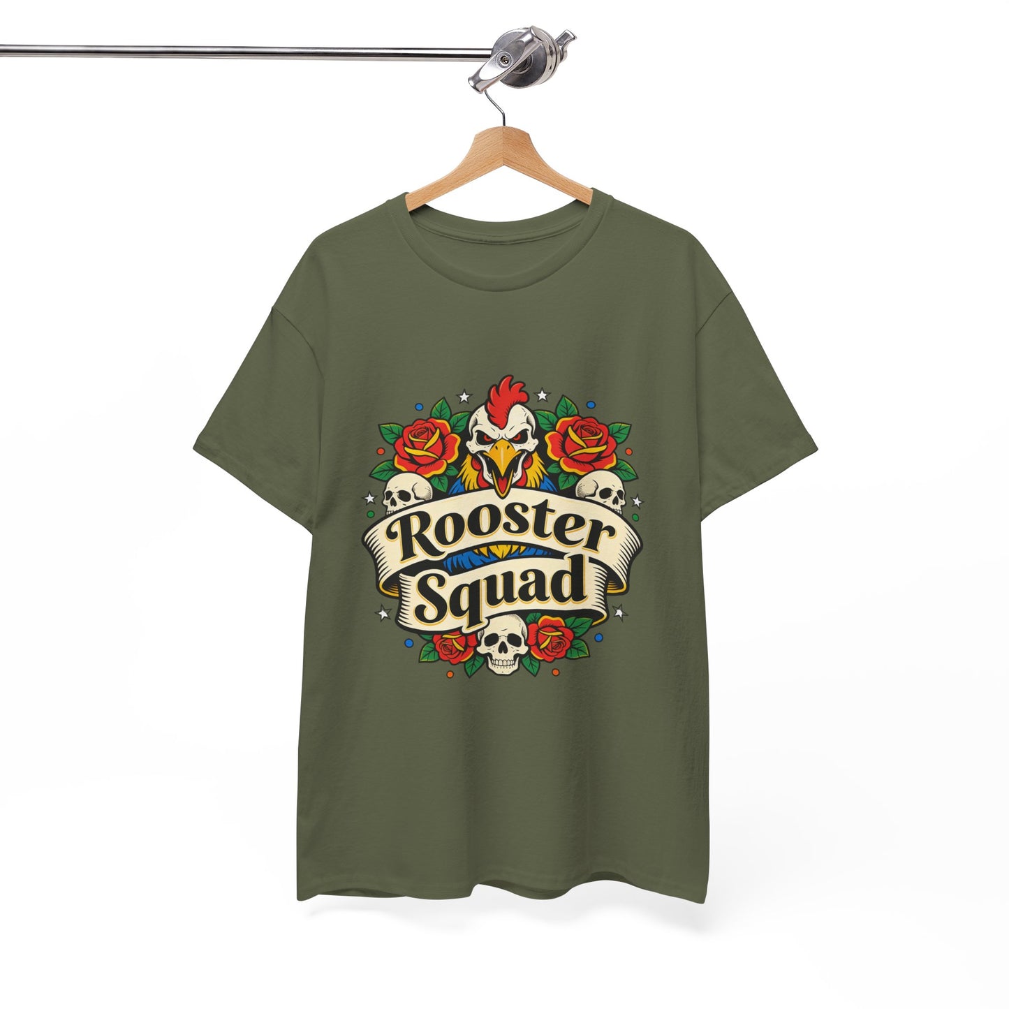 Rooster Squad T-Shirt — Vintage Tattoo Floral Rooster Tee