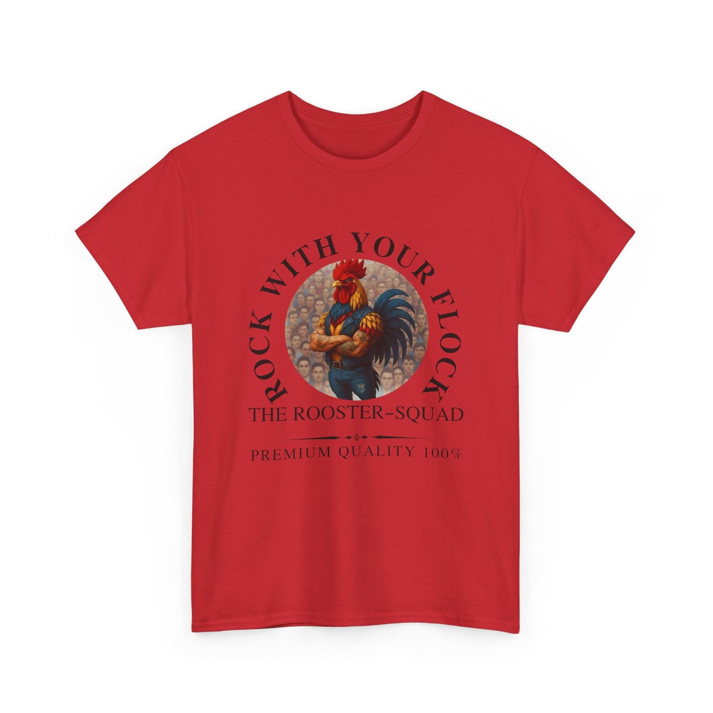 Rooster Squad Tee — "Rock With Your Flock" Vintage Rooster Graphic T-Shirt