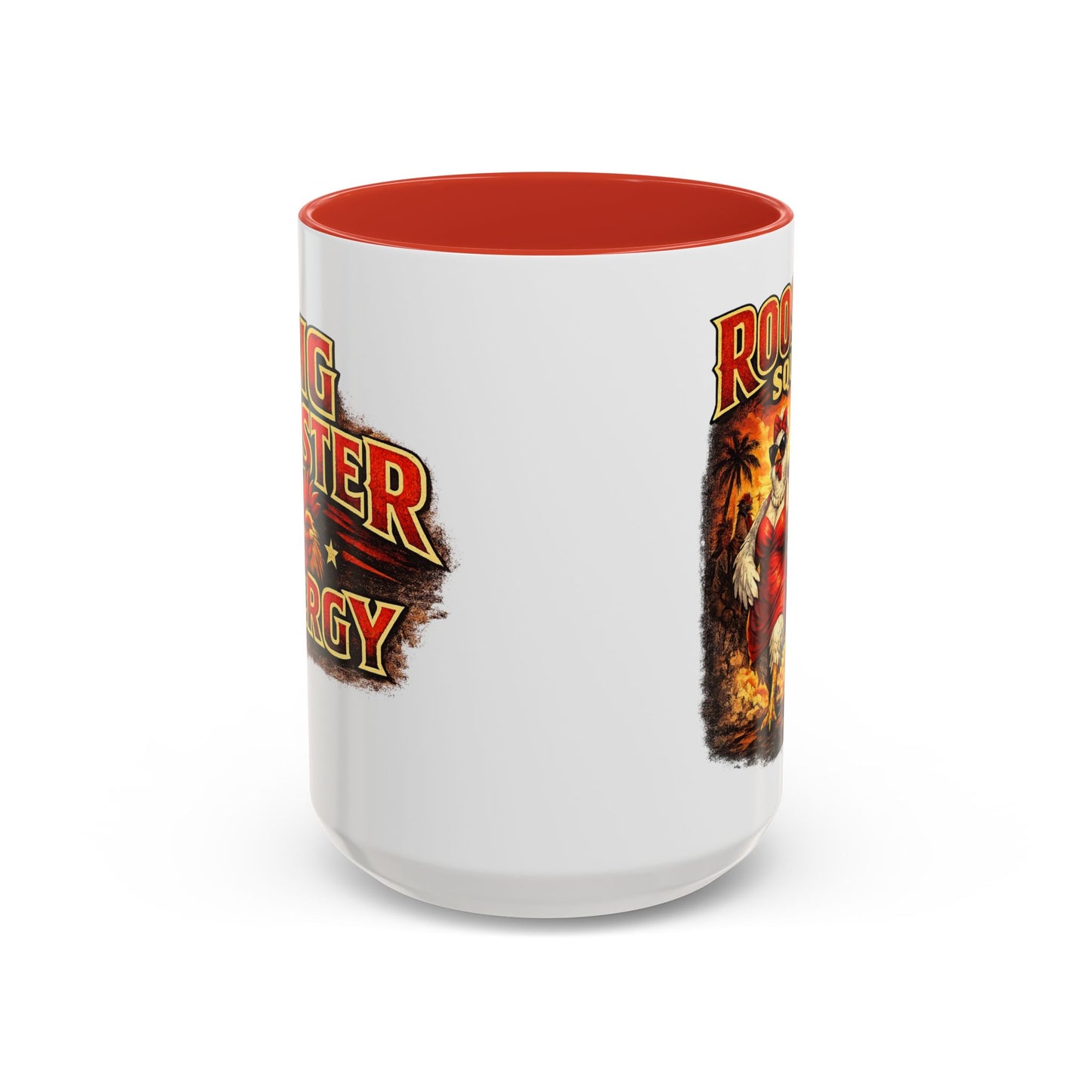 BIG ROOSTER ENERGY: Rooster Squad Coffee Mug – Retro Tropical Rooster Couple Accent Mug (11/15oz)