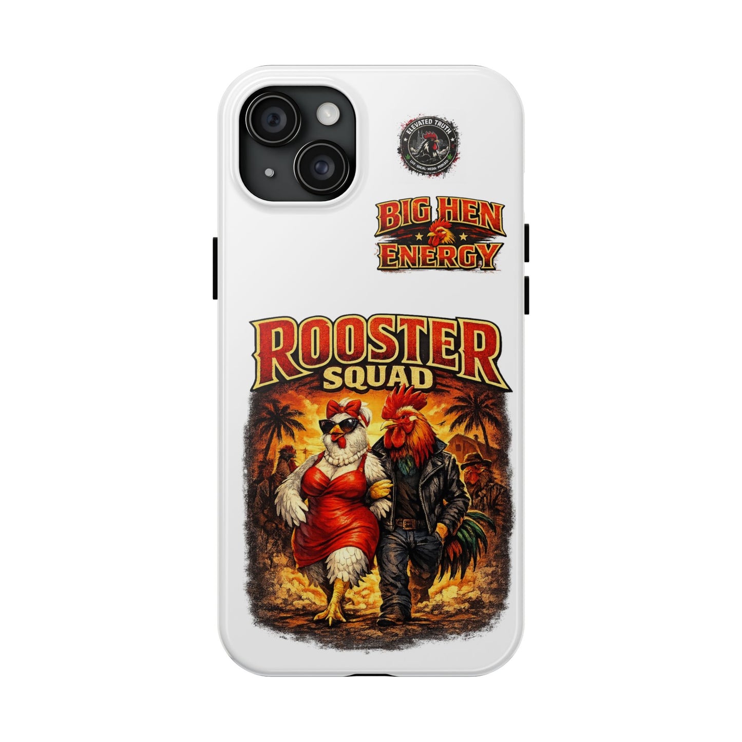 Rooster Squad Tough Phone Case – "Big Hen Energy" Retro Chicken Couple Design