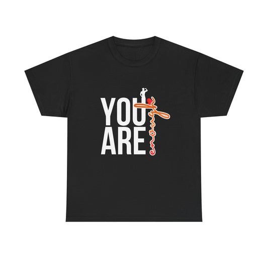 Enough Vertical Script Tee — Minimal Motivational Graphic T-Shirt