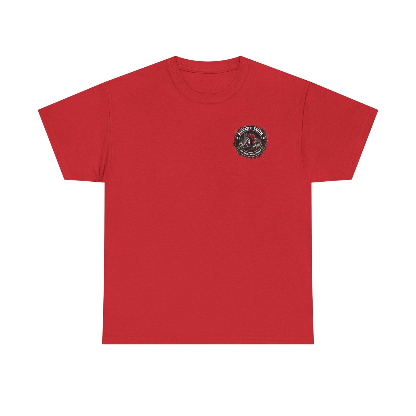 Rooster Squad Graphic Tee — Vintage Firefighter-Style Back Print
