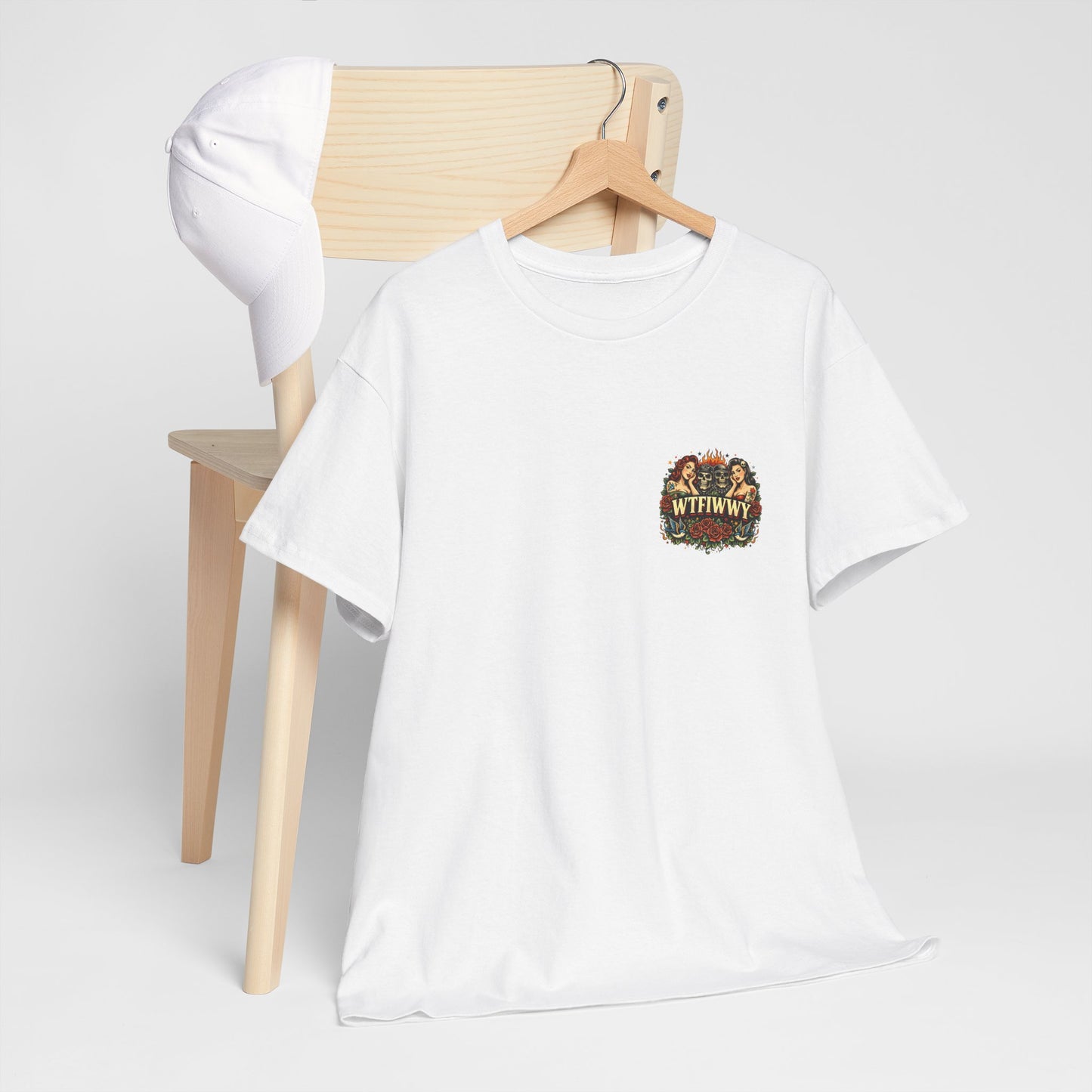 What the F**k Is Wrong With You? Graphic Tee — Retro Tattoo Skull & Pinup T-Shirt