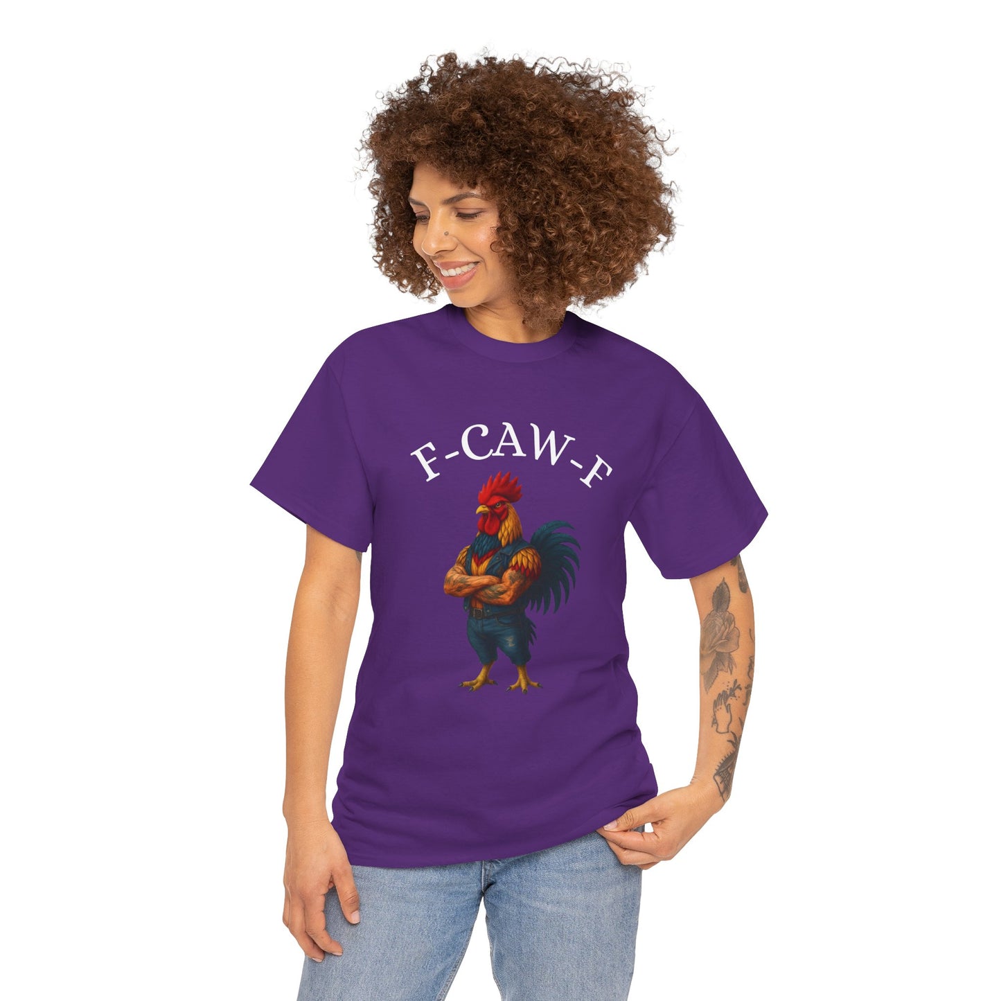 F-CAW-F Rooster Graphic Tee — Funny Brawny Rooster Shirt