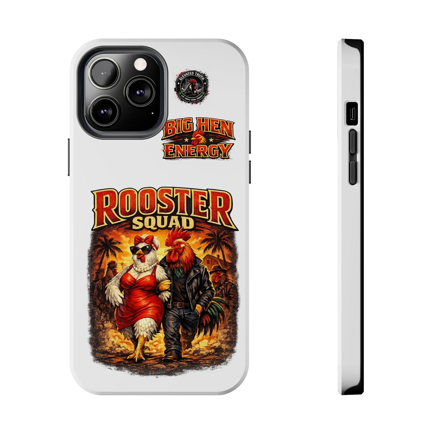 Rooster Squad Tough Phone Case – "Big Hen Energy" Retro Chicken Couple Design