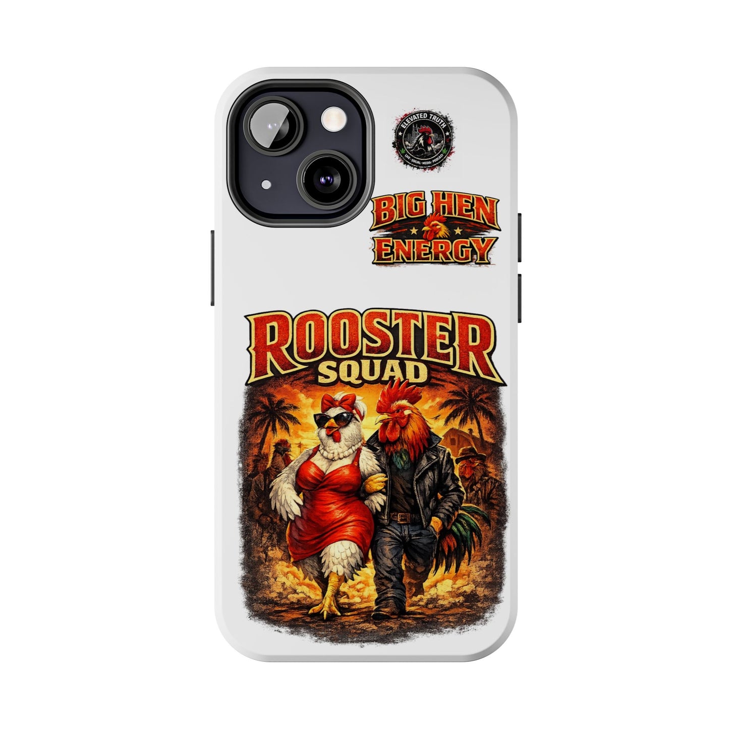 Rooster Squad Tough Phone Case – "Big Hen Energy" Retro Chicken Couple Design