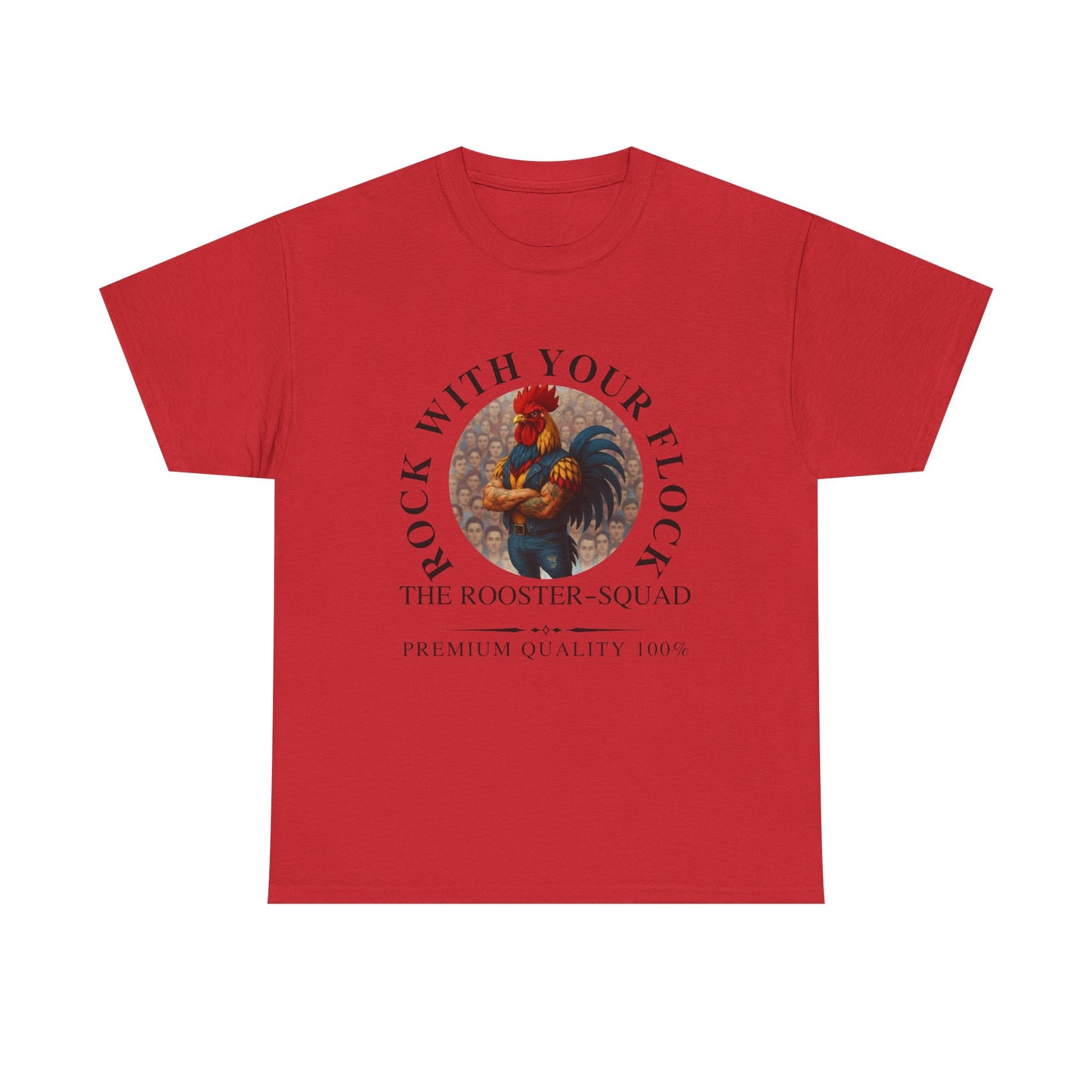 Rooster Squad Tee — "Rock With Your Flock" Vintage Rooster Graphic T-Shirt