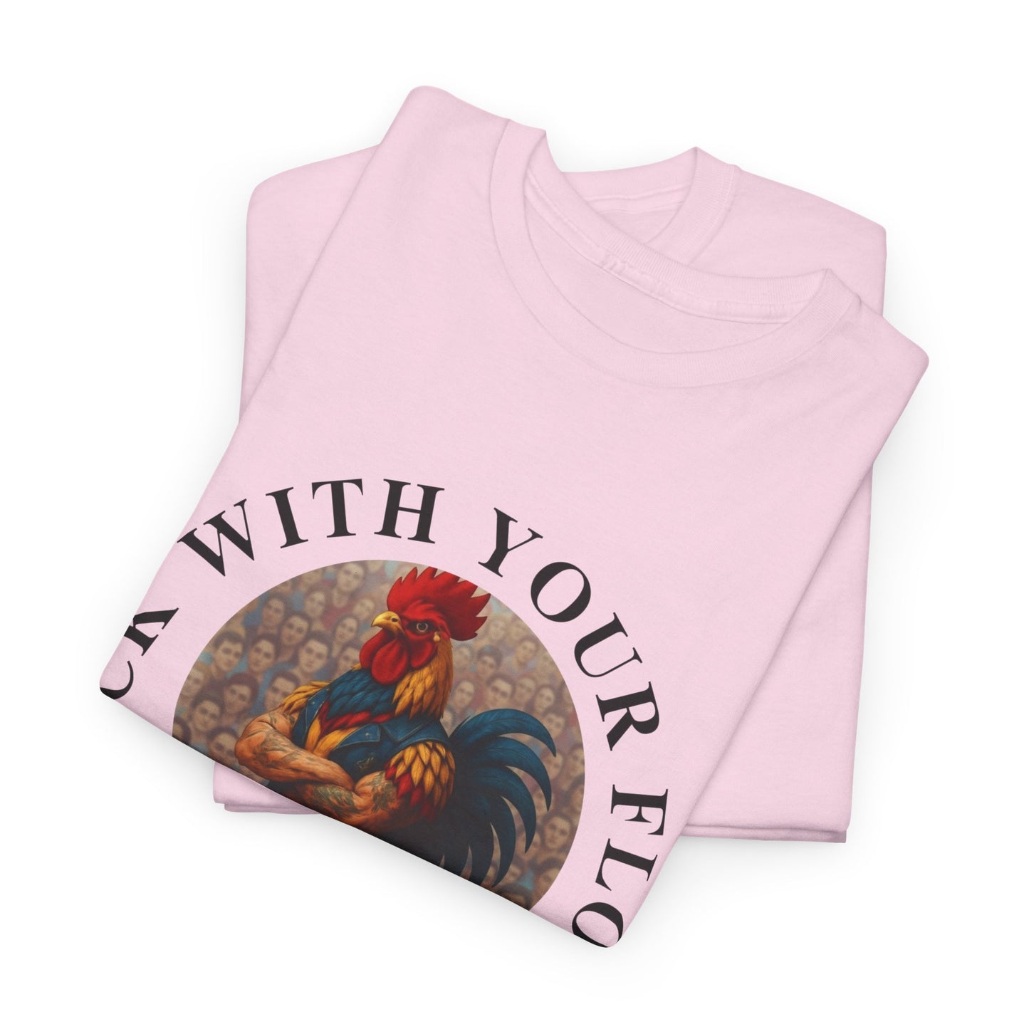 Rooster Squad Tee — "Rock With Your Flock" Vintage Rooster Graphic T-Shirt