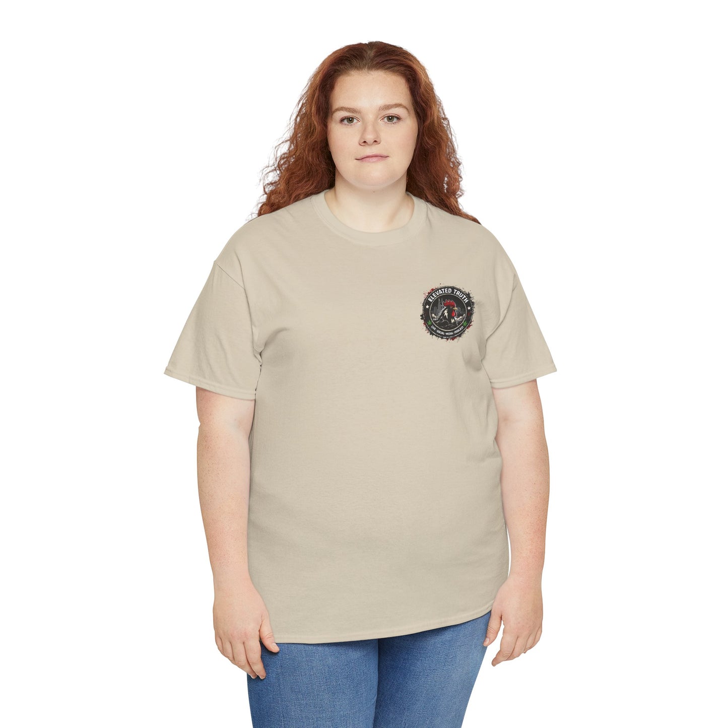 Rooster Squad Graphic Tee — Vintage Firefighter-Style Back Print