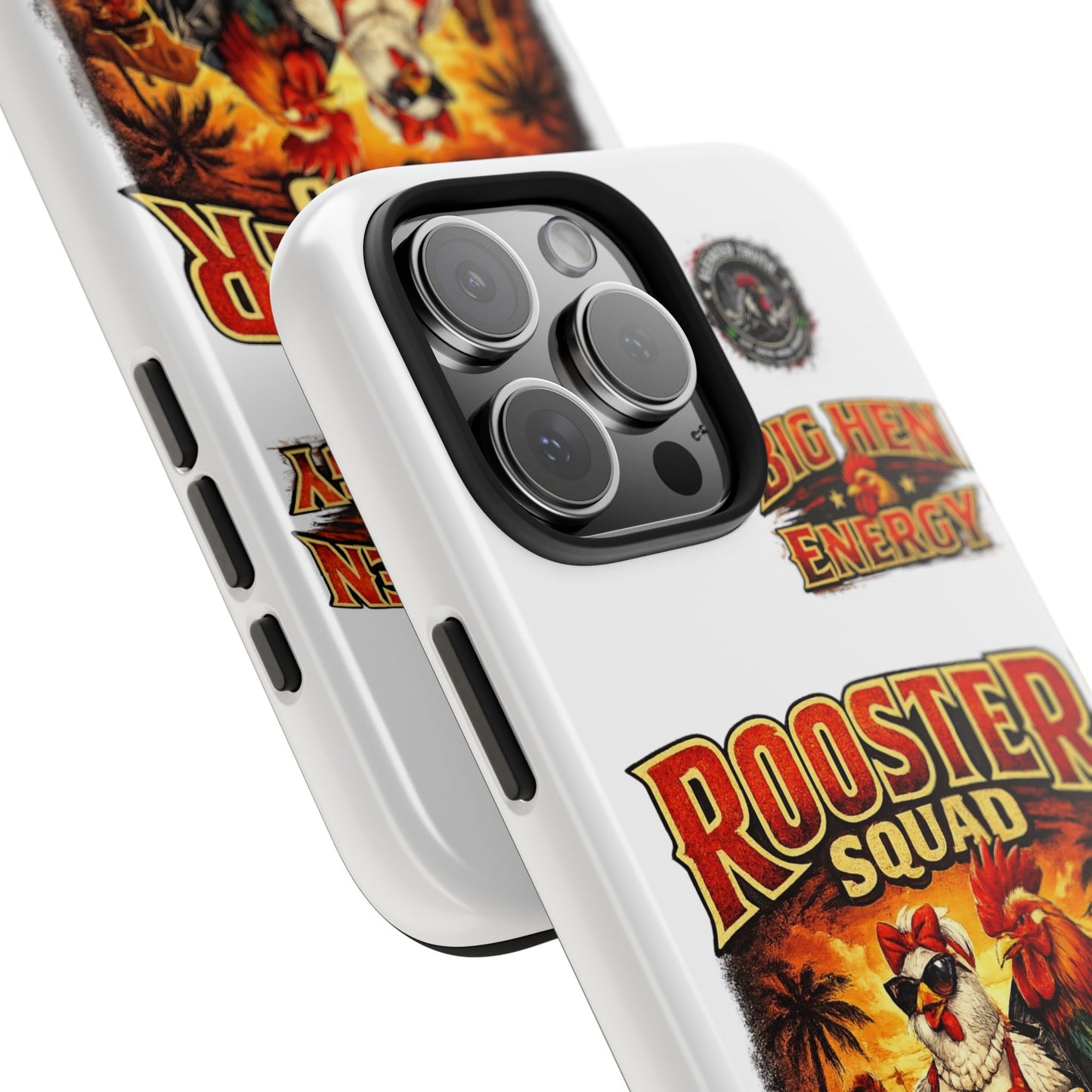 Rooster Squad Tough Phone Case – "Big Hen Energy" Retro Chicken Couple Design