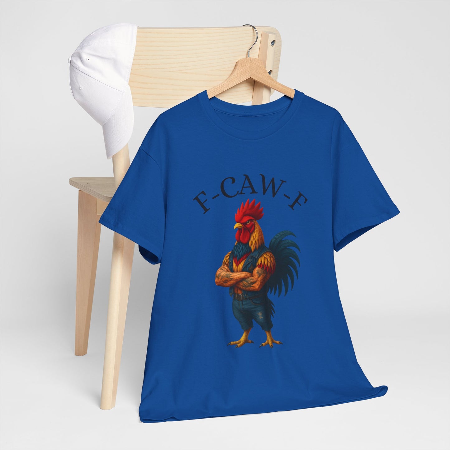 F-CAW-F Rooster Graphic Tee — Funny Rooster Illustration Shirt